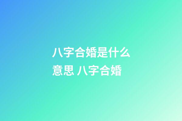 八字合婚是什么意思 八字合婚-第1張-觀點-玄機派